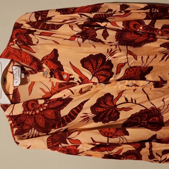 ❤️ ANTHROPOLOGIE OMIKA HANDMADE BUTTON DOWN FLORAL TUNIC TOP / SHIRT, XS - Picture 2 of 9